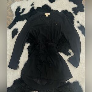 {WISHFUL PARK} Drop Waist Simi-Sheer Roll Cuff Dress